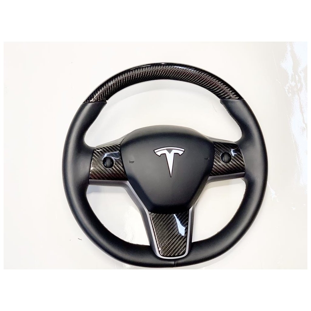 Echt Matt Carbon Lenkrad Blenden 3 Teilig Performance für Tesla