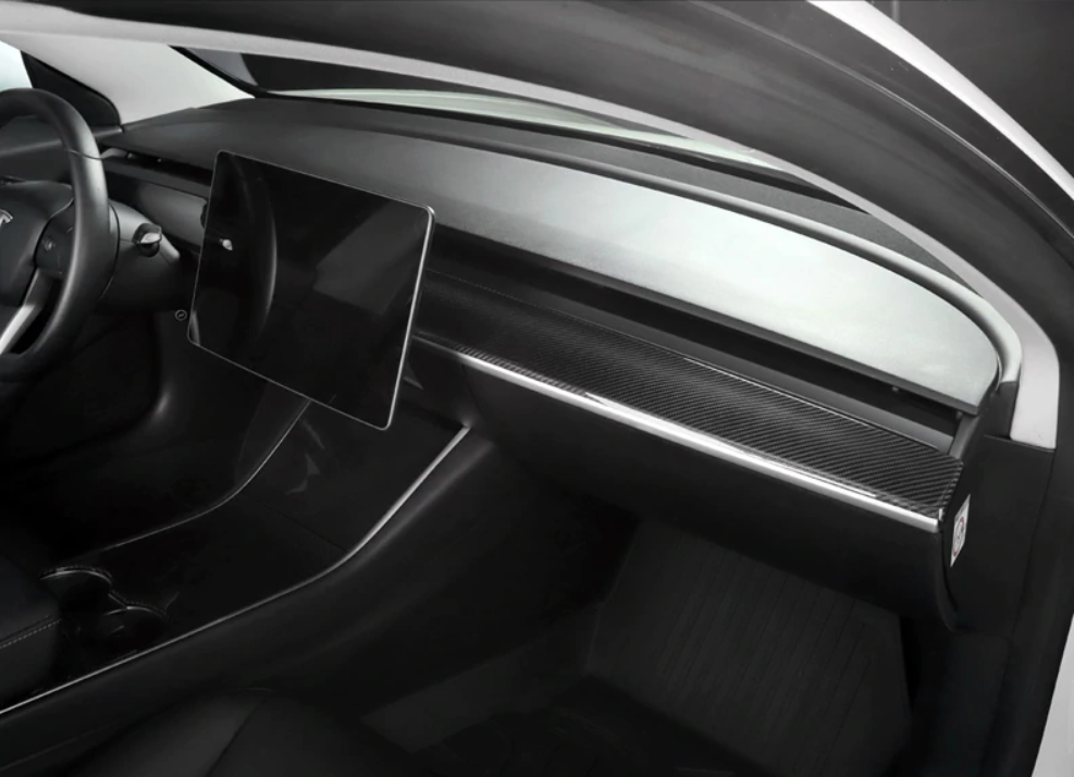 RSZX Armaturenbrett-Abdeckung für Tesla Model 3, Modell Y,  Karbonfaser-Muster, ABS-Kunststoff, Zubehör für Tesla Modell 3 Modell Y :  : Auto & Motorrad