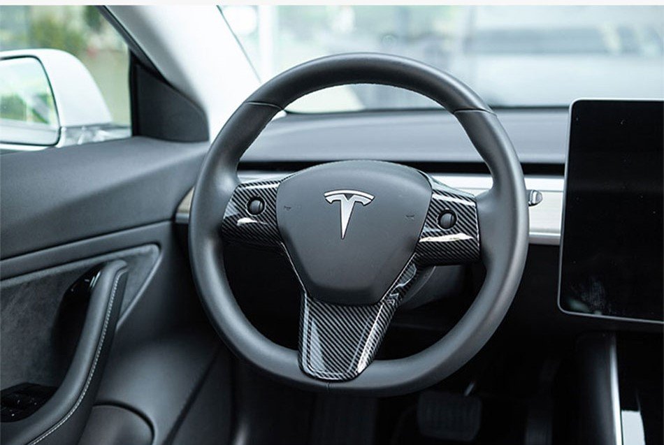 Carbon Look Lenkrad Abdeckung für Model 3/Y – My Tesla Tuning
